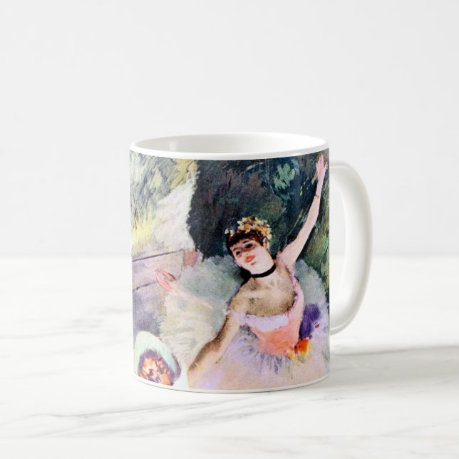 Taza De Café Bailarina con un Bouquet de flores de Edgar Degas (Anverso derecho)
