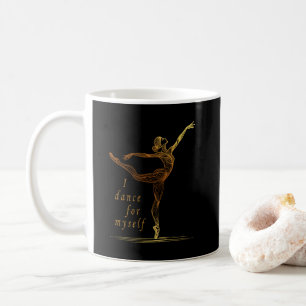 Taza De Café Bailarina de Arte de Línea Dorada - Bailo Para Mí