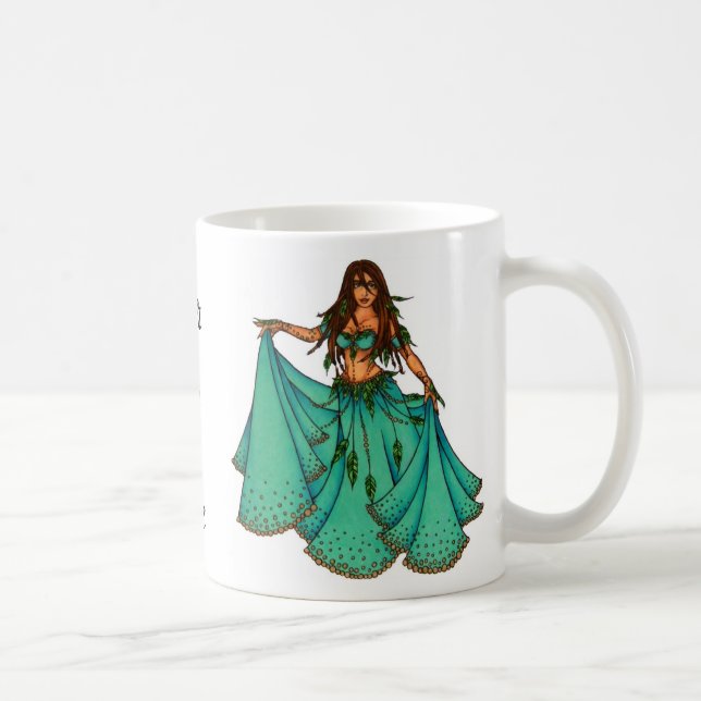 Taza De Café Bailarina de Belly de Oriente Medio Sura (Derecha)