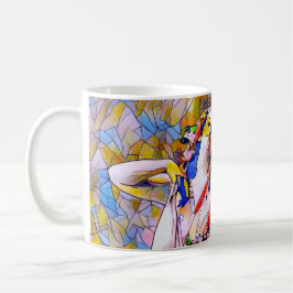 Taza De Café Bailarina de vidrio manchado con vestido flojo