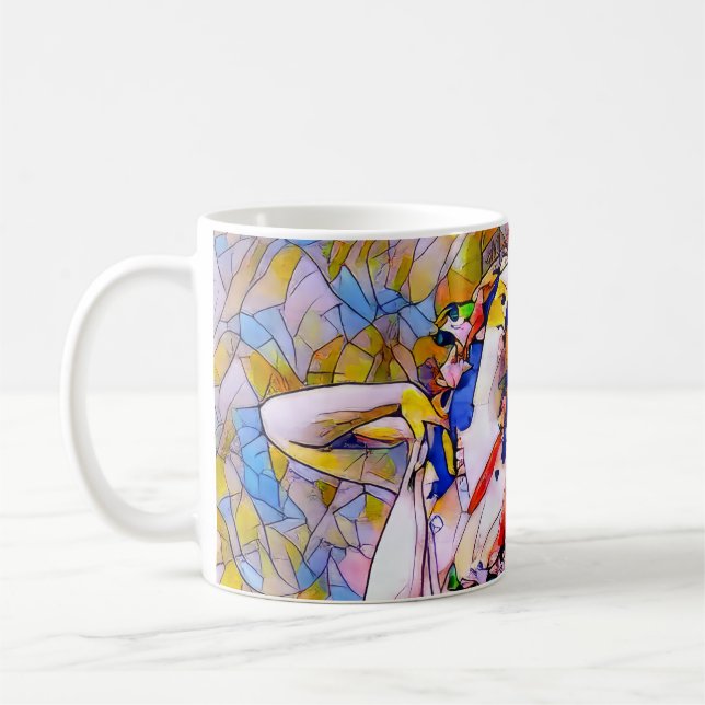 Taza De Café Bailarina de vidrio manchado con vestido flojo (Izquierda)
