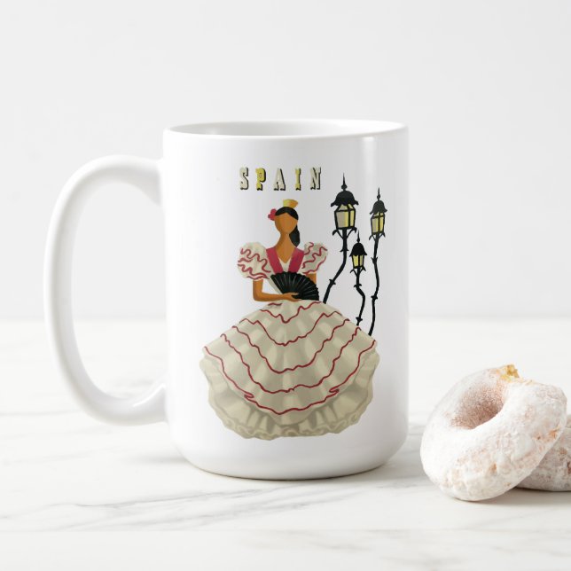 Taza De Café Bailarina española Flamenco (Con donut)