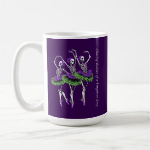 Taza De Café Bailarina Esqueleto Verde Púrpura Persiguiendo Eco