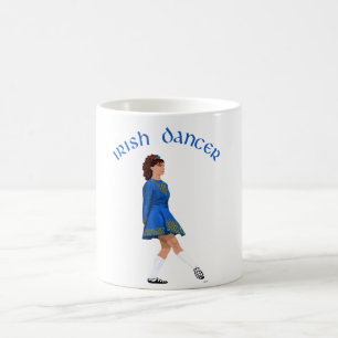 Taza De Café Bailarina irlandesa de zapato blando en azul