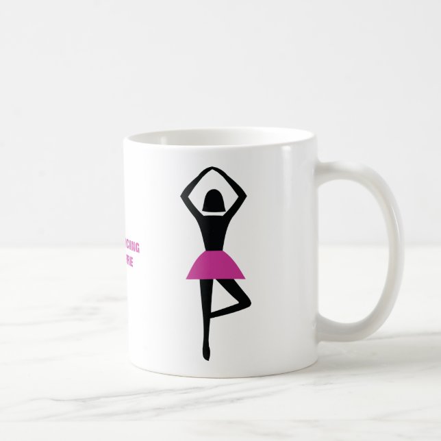 Taza De Café Bailarina negra, personalizado rosa caliente (Derecha)