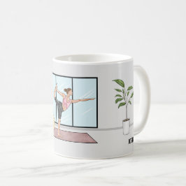Taza De Café Bailarina Pose Yoga Natarajasana Con Nombre Person