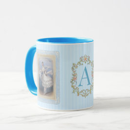 Taza de café Bailarina Vintage en Azul Aqua Suave