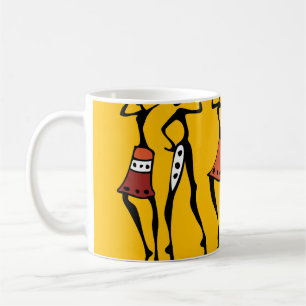 Taza De Café Bailarinas africanas, cosecha de silueta étnica.