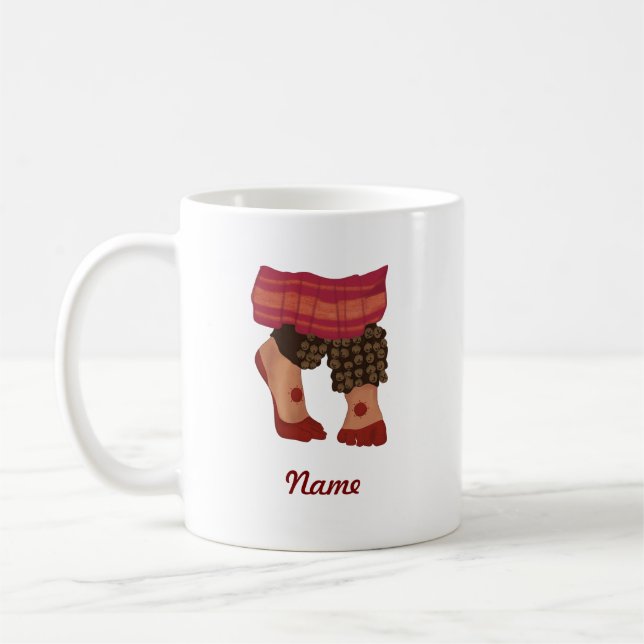 Taza De Café Bailarinas de Bharatanatyam Diseño de pies persona (Izquierda)