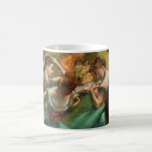 Taza De Café Bailarinas, rosa y verde por Degas, arte
