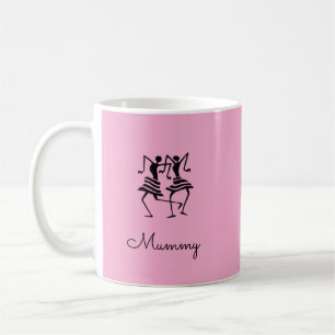 Taza De Café Bailarines de la Celebración de la Silueta de Mamá