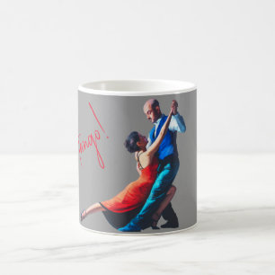 Taza De Café Bailarines de tango - pintura a mano