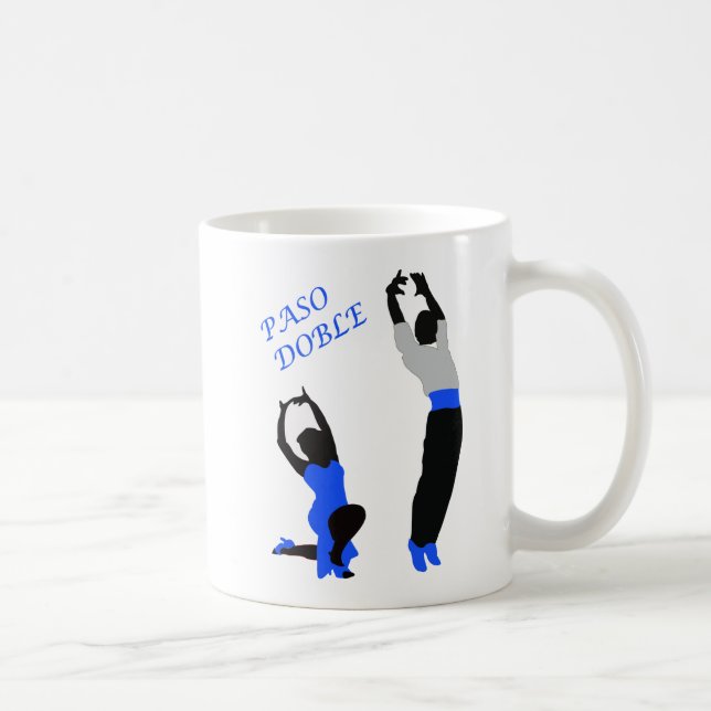 Taza De Café Bailarines del paso doble azules (Derecha)