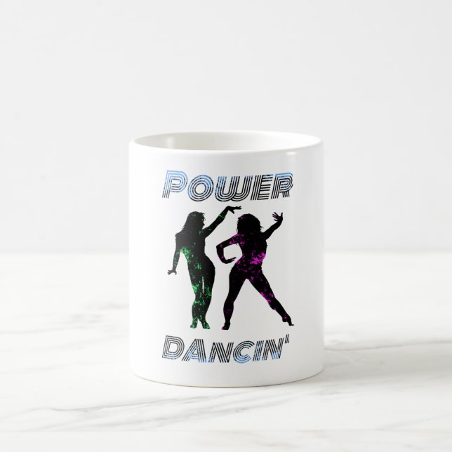 Taza De Café Baile - Chicas de baile Retro Power Dancing estilo (Centro)