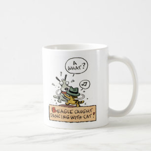 Taza De Café Baile cogido beagle con un gato