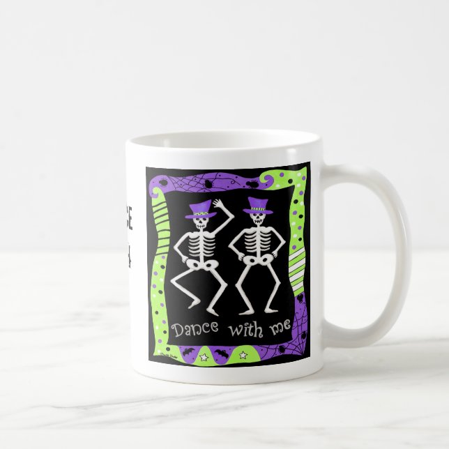 Taza De Café Baile de huesos de huesos de moras en blanco negro (Derecha)