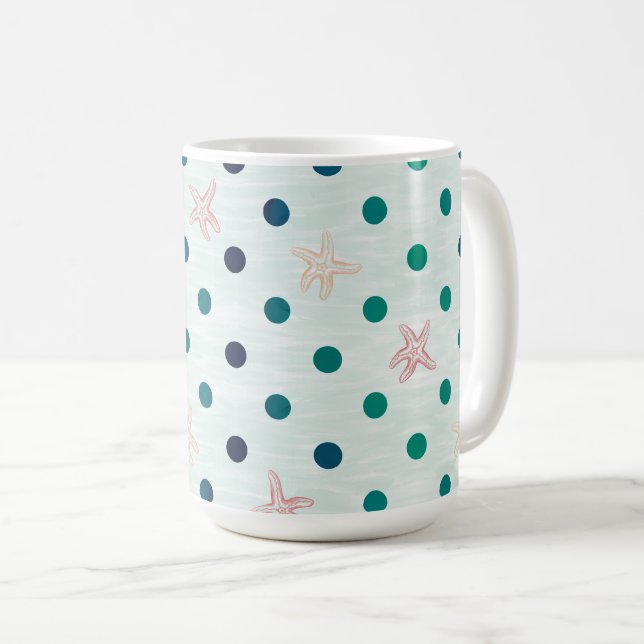 Taza De Café Baile de lunares de estrella de mar (Anverso derecho)