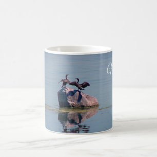 Taza De Café Baile de pájaros en el lago