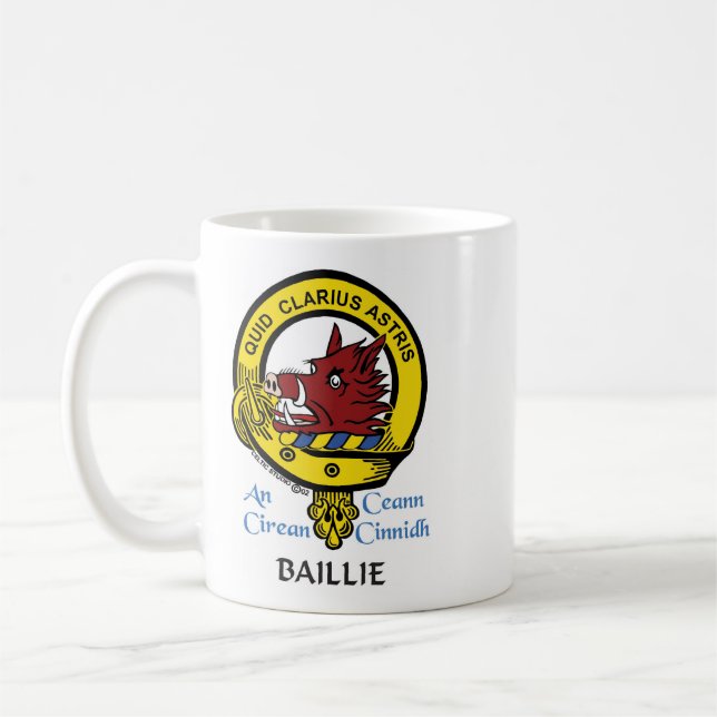 Taza De Café BAILLIE Escudo de clan escocés Mug (Izquierda)