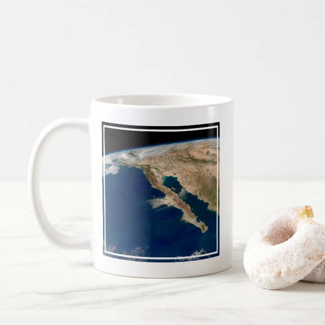 Taza De Café Baja California Y La Costa Del Pacífico De México. (Con donut)