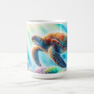 Taza De Café Bajo el océano, la tortuga marina