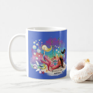Taza De Café Bajo la Sirena Mar Océano Púrpura Turquesa