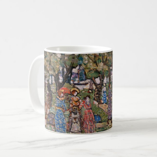 Taza De Café Bajo los árboles de Maurice Prendergast, Bella Art (Anverso izquierdo)