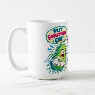 Taza De Café Bajo un microscopio – Bacterias de microbiología d