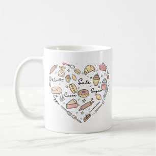 Taza De Café Baker Heart Funny Bakery Baking Pastry Chef