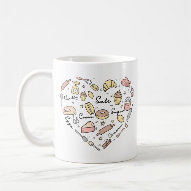 Taza De Café Baker Heart Funny Bakery Baking Pastry Chef (Izquierda)