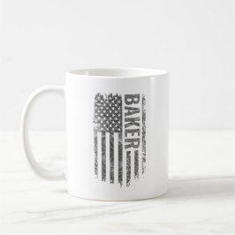 Taza De Café Baker USA Flag Distressed design