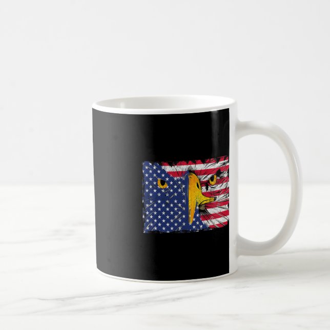 Taza De Café Bald Eagle Bandera Estadounidense 4 De Julio (Derecha)