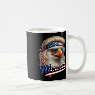 Taza De Café Bald Eagle Merica 4 de Julio Eagle Blonde Mullet F