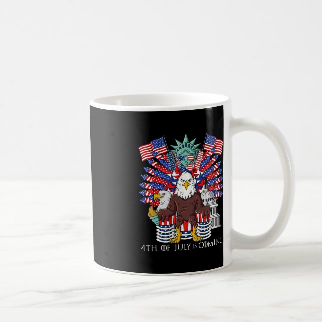 Taza De Café Bald Eagle Throne 4 De Julio EEUU Niños Patriótico (Derecha)