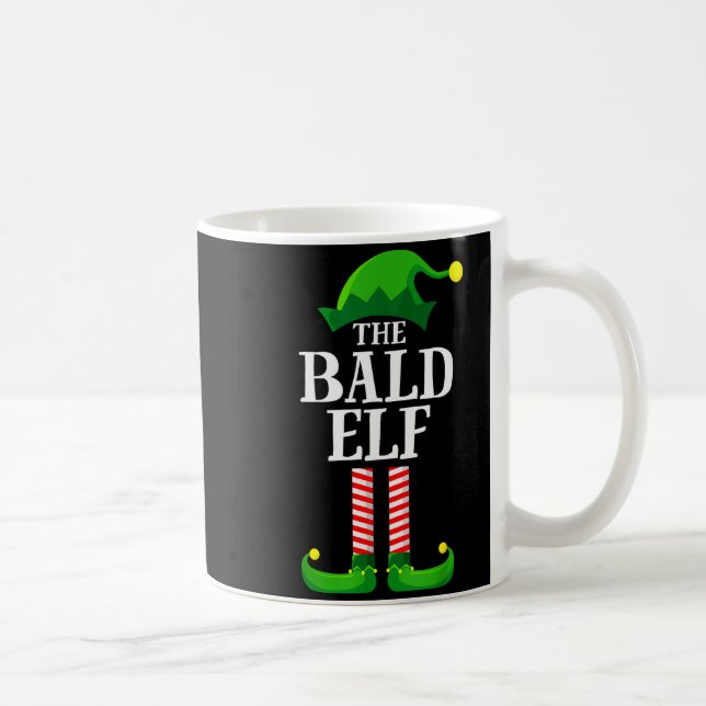 Taza De Café Bald Elf Matching Family Group Christmas Party Pyj (Derecha)