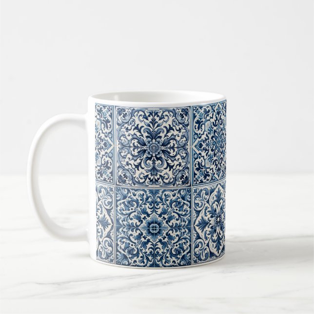 Taza De Café Baldosa azul portuguesa (Izquierda)