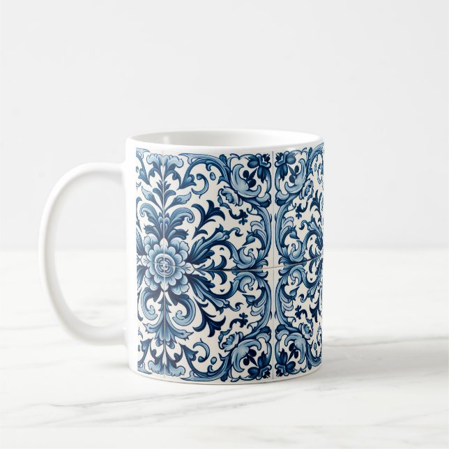 Taza De Café Baldosa azul portuguesa (Izquierda)