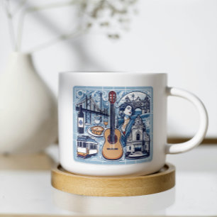 Taza De Café Baldosa azul sobre Lisboa y cultura portuguesa