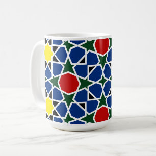 Taza De Café Baldosa de diseño del Patrón Geométrico Mosaico de