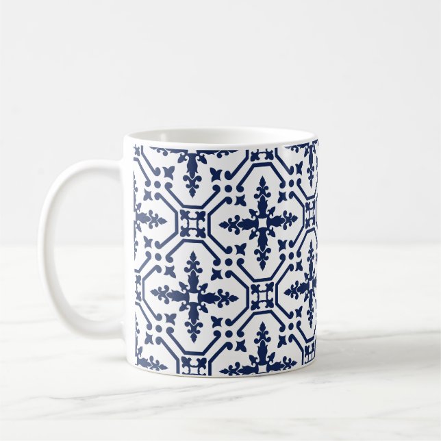 Taza De Café Baldosa ornamental geométrica marroquí (Izquierda)