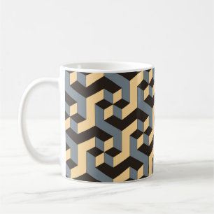 Taza De Café baldosa sin costura geométrica con cubos de rotaci