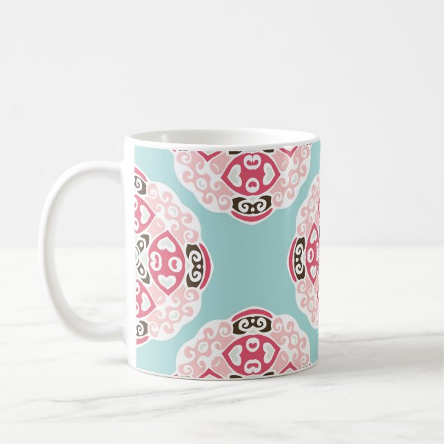 Taza De Café Baldosas abstractas azules: lindas cosechas. (Izquierda)