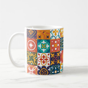 Taza De Café Baldosas antiguas Fondo de época. Goma tradicional