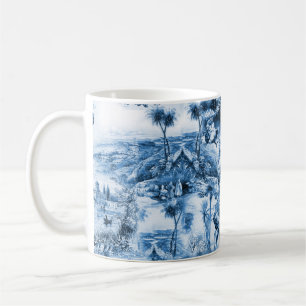 Taza De Café Baldosas azules portuguesas romántico patrón de 