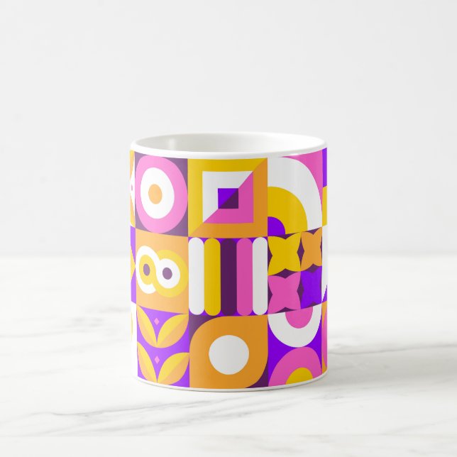 Taza De Café Baldosas brillantes, estilo bauhaus (Centro)