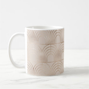 Taza De Café Baldosas De Arco Dorado Art Deco.