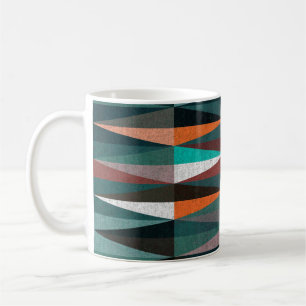 Taza De Café Baldosas de diamante: mosaico de colores en el sue