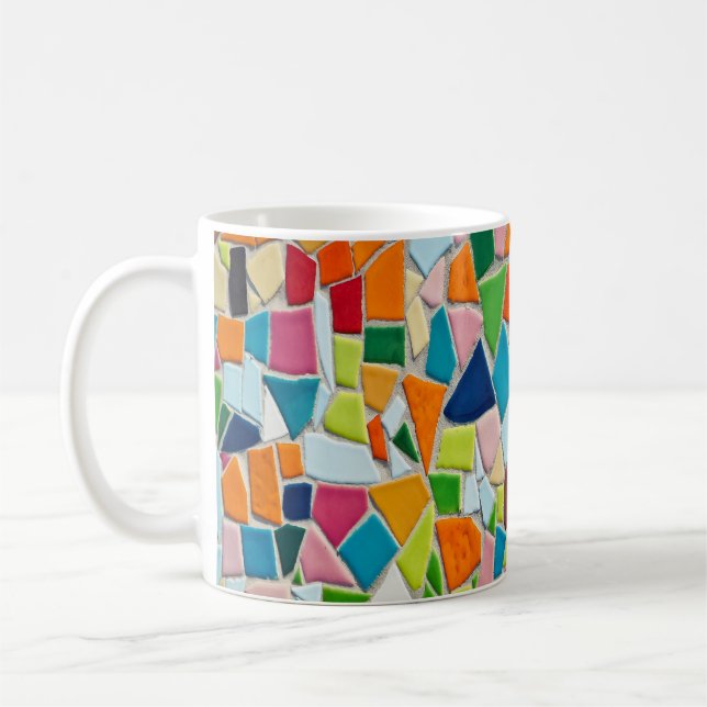 Taza De Café Baldosas de mosaico coloridas (Izquierda)