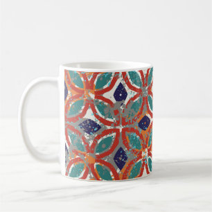 Taza De Café Baldosas geométricas: fondo étnico vintage.