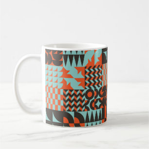 Taza De Café Baldosas geométricas mosaicas, patrón elegante sin